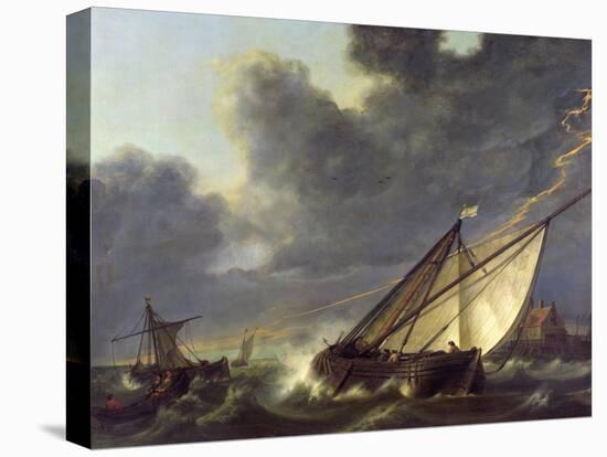 Boats in the Estuary of Holland Diep in a Storm-Aelbert Cuyp-Premier Image Canvas