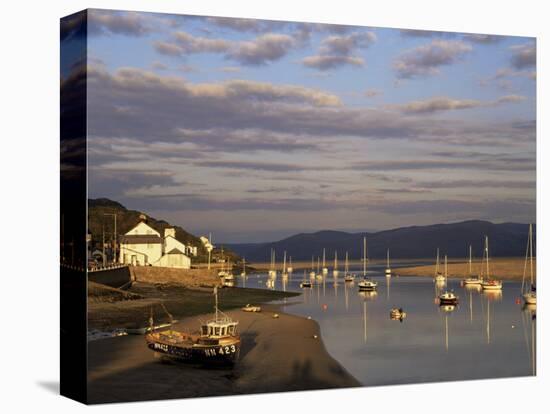 Boats in the Evening Sun at Low Tide on the Dovey Estuary, Aberdovey, Gwynedd, Wales-Pearl Bucknall-Premier Image Canvas