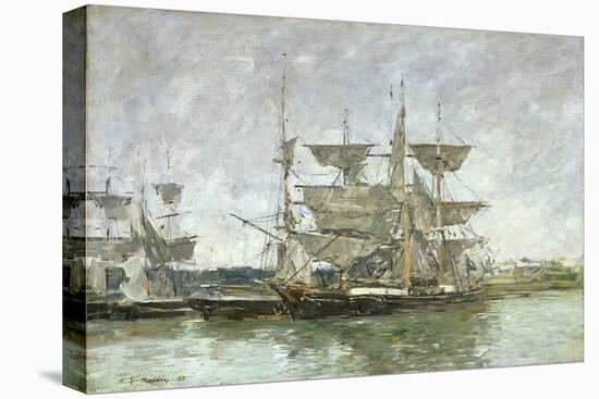 Boats in the Port, Deauville, 1881-Eugene Louis Boudin-Premier Image Canvas