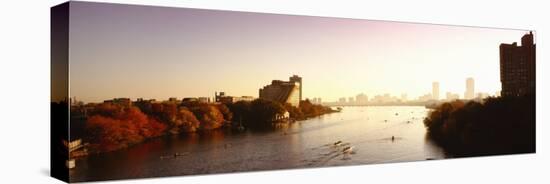 Boats in the River, Head of the Charles Regatta, Charles River, Boston, Massachusetts, USA-null-Premier Image Canvas