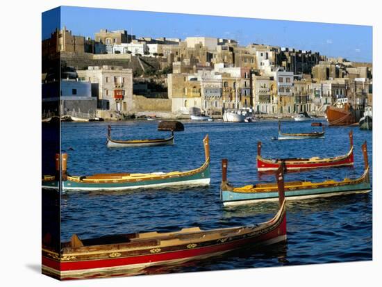 Boats in Valetta Harbour, Malta, Mediterranean-Adam Woolfitt-Premier Image Canvas