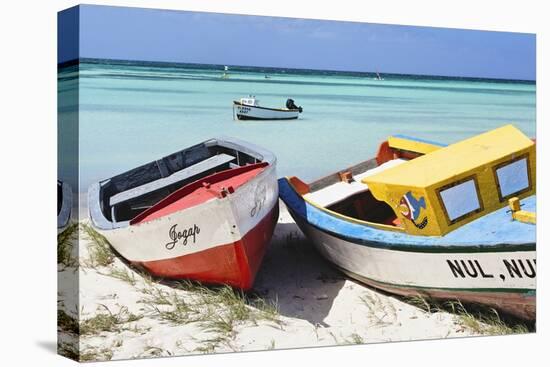 Boats on Eagle Beach, Aruba-George Oze-Premier Image Canvas