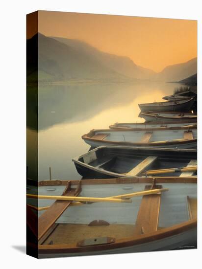 Boats on Lake, Wales-Peter Adams-Premier Image Canvas