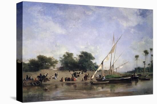 Boats on the Nile-Eugene Fromentin-Premier Image Canvas