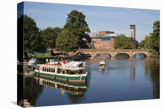 Boats on the River Avon and the Royal Shakespeare Theatre, Stratford-Upon-Avon, Warwickshire-Stuart Black-Premier Image Canvas