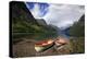 Boats Pulled Up by a Fjord, Songdal Region, Near Bergen, Western Norway, Scandinavia, Europe-David Pickford-Premier Image Canvas