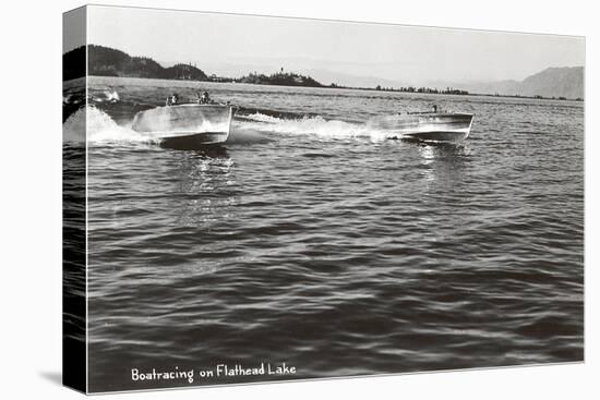 Boats Racing on Flathead Lake, Montana-null-Stretched Canvas