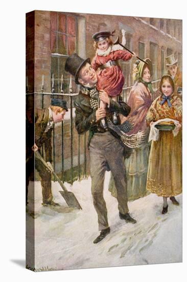 Bob Cratchit and Tiny Tim, Illustration for 'Character Sketches from Dickens' Compiled by B.W.…-Harold Copping-Premier Image Canvas