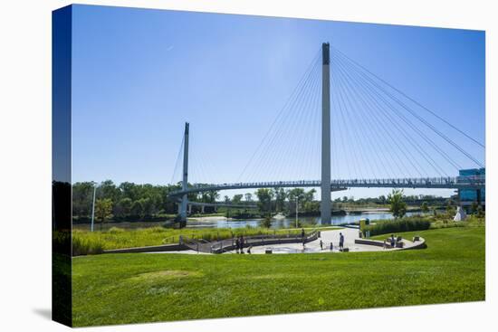 Bob Kerrey Pedestrian Bridge Crossing Missouri River from Nebraska to Iowa, Omaha, Nebraska, Usa-Michael Runkel-Premier Image Canvas