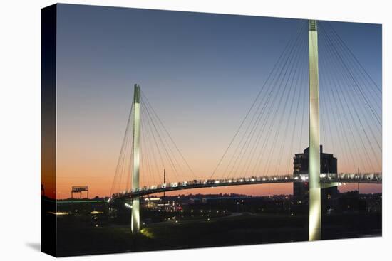 Bob Kerrey Pedestrian Bridge, Missouri River, Omaha, Nebraska, USA-Walter Bibikow-Premier Image Canvas