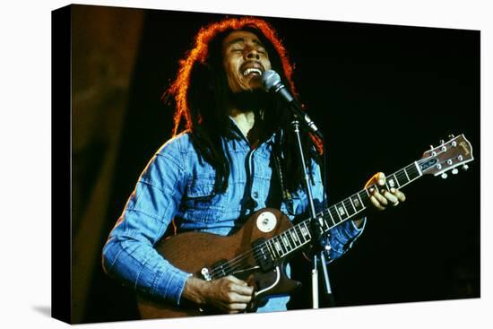 Bob Marley on Stage at Roxy Los Angeles May 26, 1976-null-Stretched Canvas