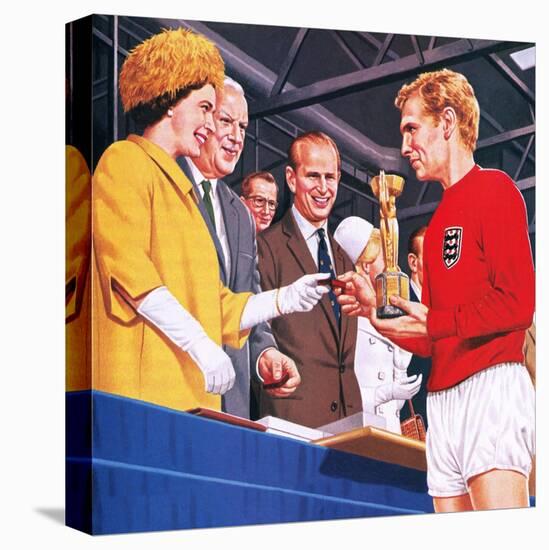 Bobby Moore Collecting the Football World Cup Trophy in 1966-John Keay-Premier Image Canvas