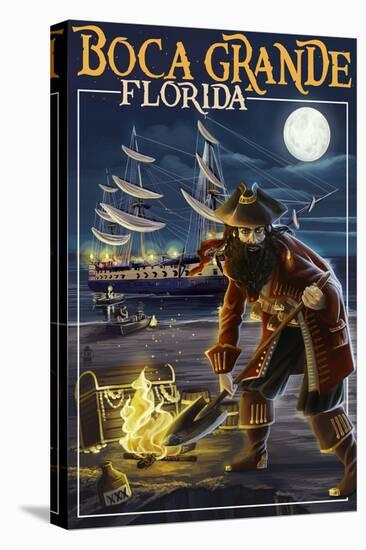 Boca Grande, Florida - Pirate-Lantern Press-Stretched Canvas