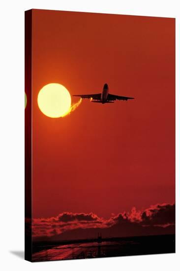 Boeing 747 Taking Off At Sunset-David Nunuk-Premier Image Canvas