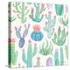 Bohemian Cactus Step 01A-Mary Urban-Stretched Canvas