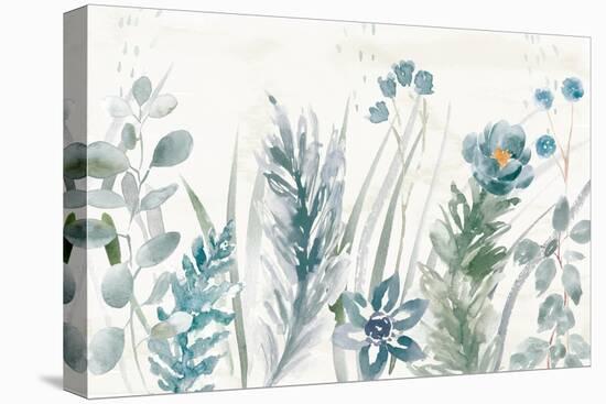 Boho Garden I No Butterflies Blue-Dina June-Stretched Canvas