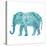 Boho Teal Elephant II-Danhui Nai-Stretched Canvas