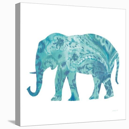 Boho Teal Elephant II-Danhui Nai-Stretched Canvas