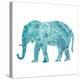 Boho Teal Elephant II-Danhui Nai-Stretched Canvas