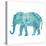 Boho Teal Elephant II-Danhui Nai-Stretched Canvas