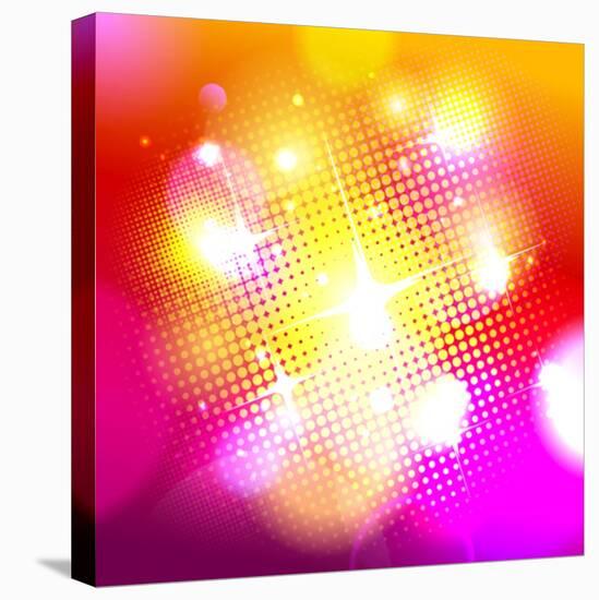 Bokeh Background with Pop-Art Dots-Selenka-Stretched Canvas