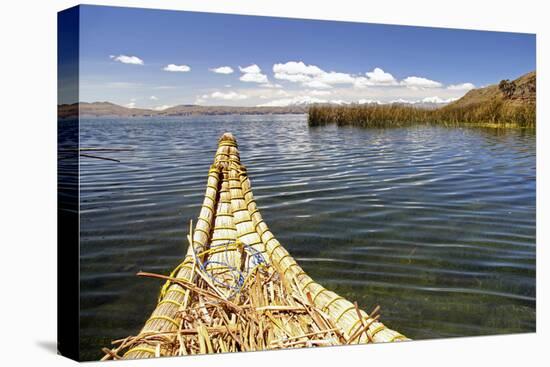 Bolivia, Lake Titicaca, Reed Boat of Uros Floating Reed Islands of Lake Titicaca-Kymri Wilt-Premier Image Canvas