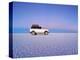 Bolivia, Potosi Department, Daniel Campos Province, White Toyota Landcruiser on the Salar de Uyuni,-Karol Kozlowski-Premier Image Canvas