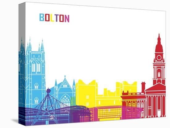 Bolton Skyline Pop-paulrommer-Stretched Canvas