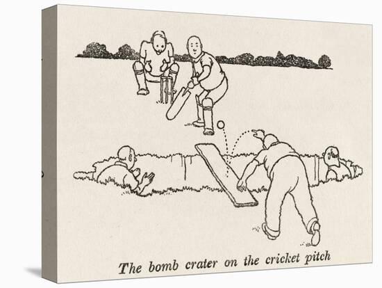 Bomb Crater, Cricket Pitch-William Heath Robinson-Premier Image Canvas