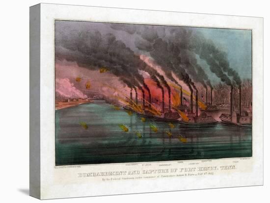 Bombardment and Capture of Fort Henry, Tennessee-Currier & Ives-Premier Image Canvas