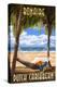 Bonaire, Dutch Caribbean - Hammock and Palms-Lantern Press-Stretched Canvas