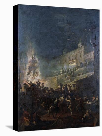 Bonfires of St John in Piazza Castello, 1743, Painting by Pietro Domenico Oliviero (Ca 1672-1754)-null-Premier Image Canvas