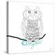 Bonjour Owl-Marion De Lauzun-Stretched Canvas