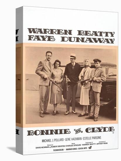 Bonnie and Clyde, Danish Movie Poster, 1967-null-Stretched Canvas