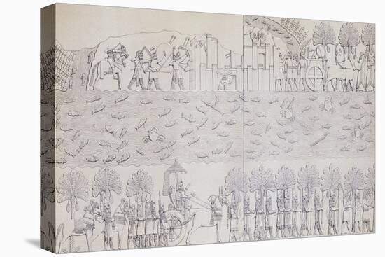 Book Illustration Showing Siege of City on River Banks at Kouyunjik-null-Premier Image Canvas