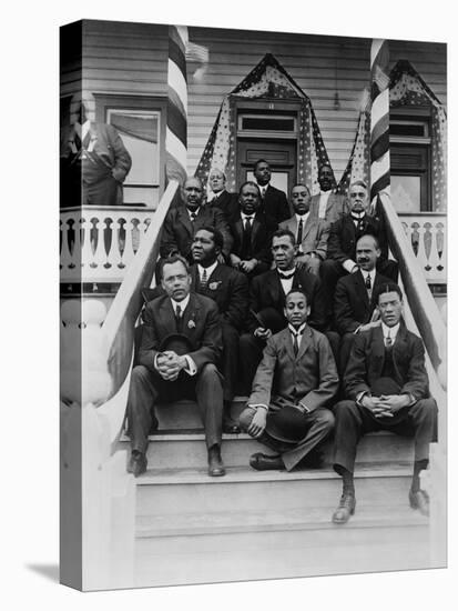 Booker T. Washington, Second Row, Center, with His Associates at Tuskegee Institute, 1915-null-Stretched Canvas