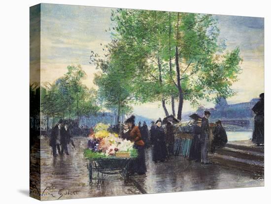 Books Sellers on the Banks of the Seine-Victor Gabriel Gilbert-Premier Image Canvas