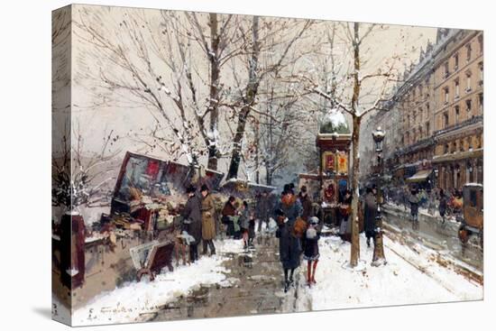 Bookstalls in Winter, Paris-Eugene Galien-Laloue-Premier Image Canvas