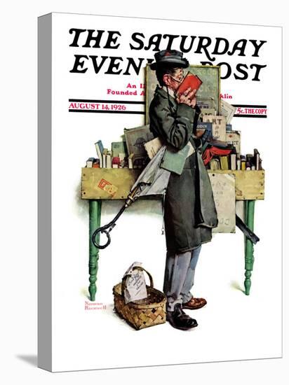 "Bookworm" Saturday Evening Post Cover, August 14,1926-Norman Rockwell-Premier Image Canvas