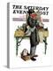 "Bookworm" Saturday Evening Post Cover, August 14,1926-Norman Rockwell-Premier Image Canvas