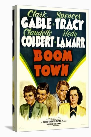 Boom Town, Claudette Colbert, Clark Gable, Spencer Tracy, Hedy Lamrr, 1940-null-Stretched Canvas