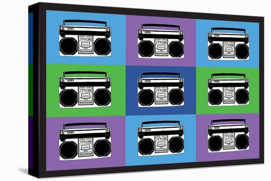 Boombox Stereos 3 Pop Art Print Poster-null-Stretched Canvas