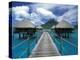 Bora Bora Nui Resort bungalows, Moto Toopua, French Polynesia-Walter Bibikow-Premier Image Canvas