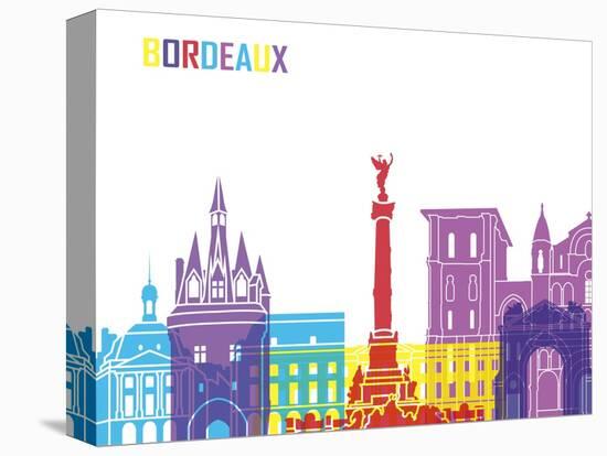 Bordeaux Skyline Pop-paulrommer-Stretched Canvas