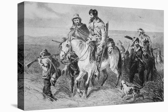 Border Ruffians from Missouri Invading Kansas, 1856 (Etching)-American-Premier Image Canvas