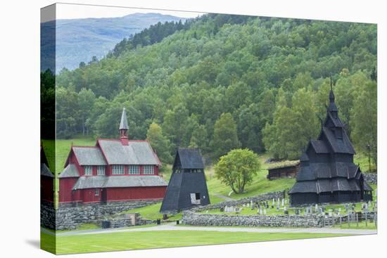 Borgund, Norway, Borgund Stave Church with Unique Medieval Bell Tower-Bill Bachmann-Premier Image Canvas