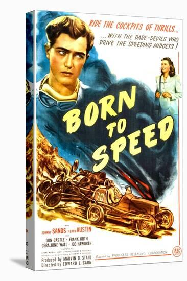 Born to Speed, Johnny Sands, Vivian Austin on poster art, 1947-null-Stretched Canvas