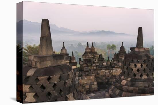 Borobudur at Dawn, UNESCO World Heritage Site, Java, Indonesia-Keren Su-Premier Image Canvas