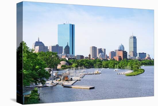 Boston Back Bay with Sailing Boat and Urban Building City Skyline in the Morning.-Songquan Deng-Premier Image Canvas