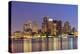 Boston Downtown Skyline Panorama with Skyscrapers over Water with Reflections at Dusk Illuminated W-Songquan Deng-Premier Image Canvas